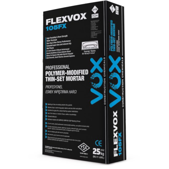 Flexvox Polymer Modified Thin-Set Mortar — Turkish VOX Building Chemicals supplier
